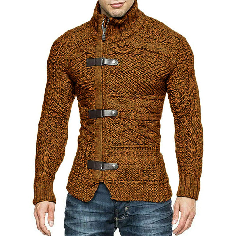 Men's Round Neck Sweater Casual Knitted Sweater