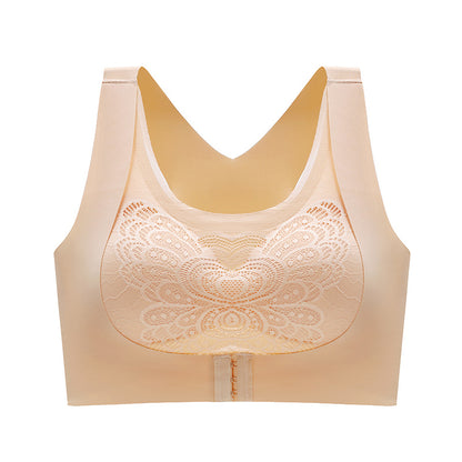 Three-breasted cross-back correction bra