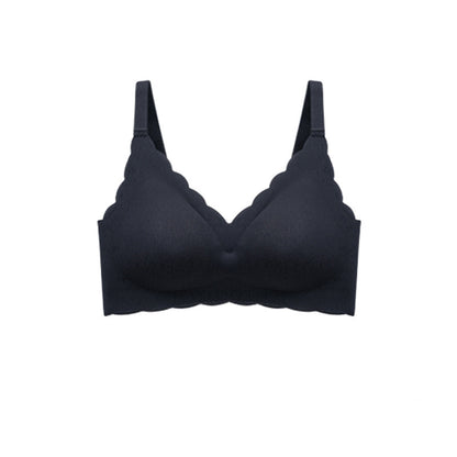 Women's Summer Thin No Steel Ring Underwear Gathered Seamless Full-Coverage T-Shirt Bra