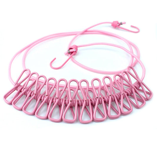 Portable Clothesline (Home, Outdoor, Camping with 12 Clips)