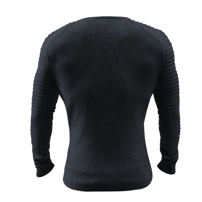 Men's Basic Knitted Crew Neck Long Sleeve Pullover
