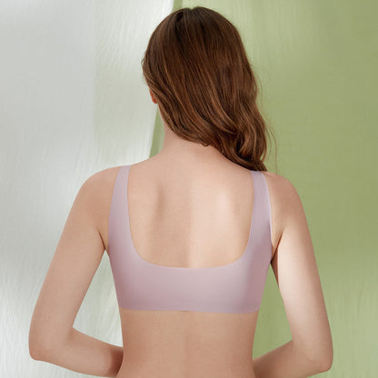 Women's Plus Size Lace Wide Straps Wireless Bra Front Closure Push Up Bras